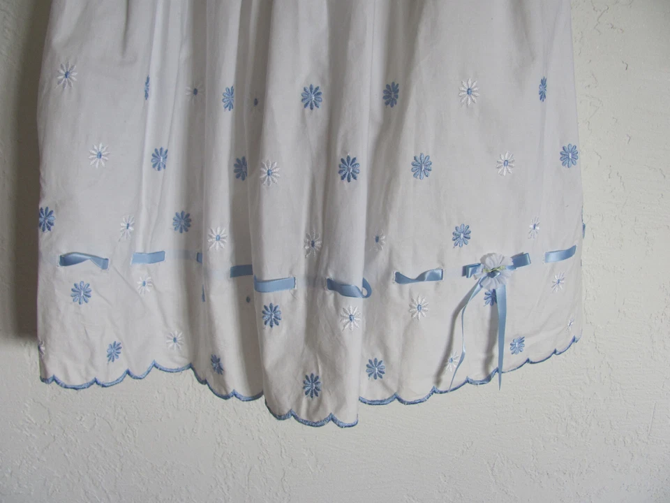 Vestido Biscotti bordado y cinta sin mangas - blanco y azul - talla 8 para niña Foto 3 de 4