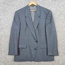 Hart Schaffner Marx Viracle Blazer Slate Gray Windowpane Size 46R LIGHT STAIN