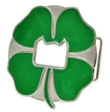 Shamrock Belt Buckle - Clover St Patrick Day - Bottle Opener - NEW