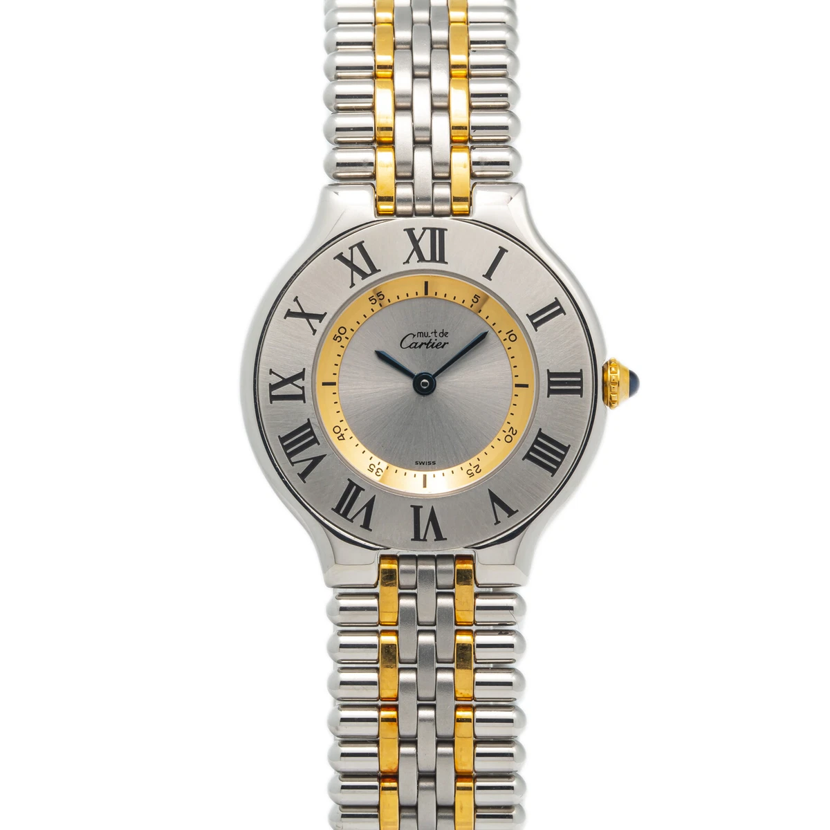 Cartier Must De 21 1340 W10073R6 18k Yellow Gold Steel TwoTone Quartz Watch 28mm