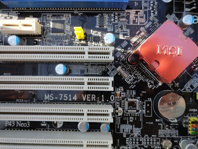 MSI P43 Neo3 MS-7514 V 1.0 Motherboard+shield+USB bracket+ intel E8400 CPU 775