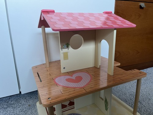 Casa delle bambole in legno per bambini/ragazze a 2 piani casa da gioco 17"/3,15KG - Foto 14 di 16