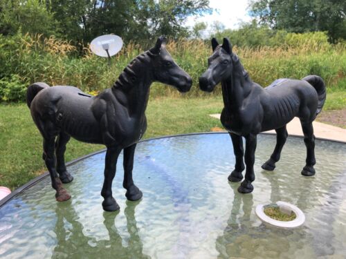 Estate Pair Large Cast Iron Horse Banks Doorstops- Beautiful Equestrian - Imagen 10 de 12