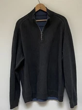 Tommy Bahama Mens Charcoal 1/4 Zip no size or care tag L/XL per Chart