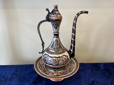 Handmade Turkish Copper Pitcher, Artisan Crafted, Ewer ibrik, Elegant Home Decor