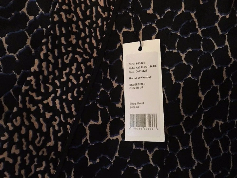 Proenza Schouler printed cotton and silk-blend COVER UP pareo ELEC BLUE NEW $600 - Image 4 of 4