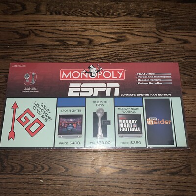 Monopoly Game Board ESPN Sports Fan Edition SEALED NIB