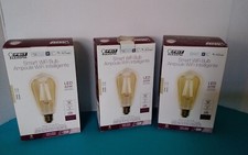 3 FEIT ELECTRIC ST1960 60 VATIOS EQUIVALENTE SMART WIFI BOMBILLA ÁMBAR LED