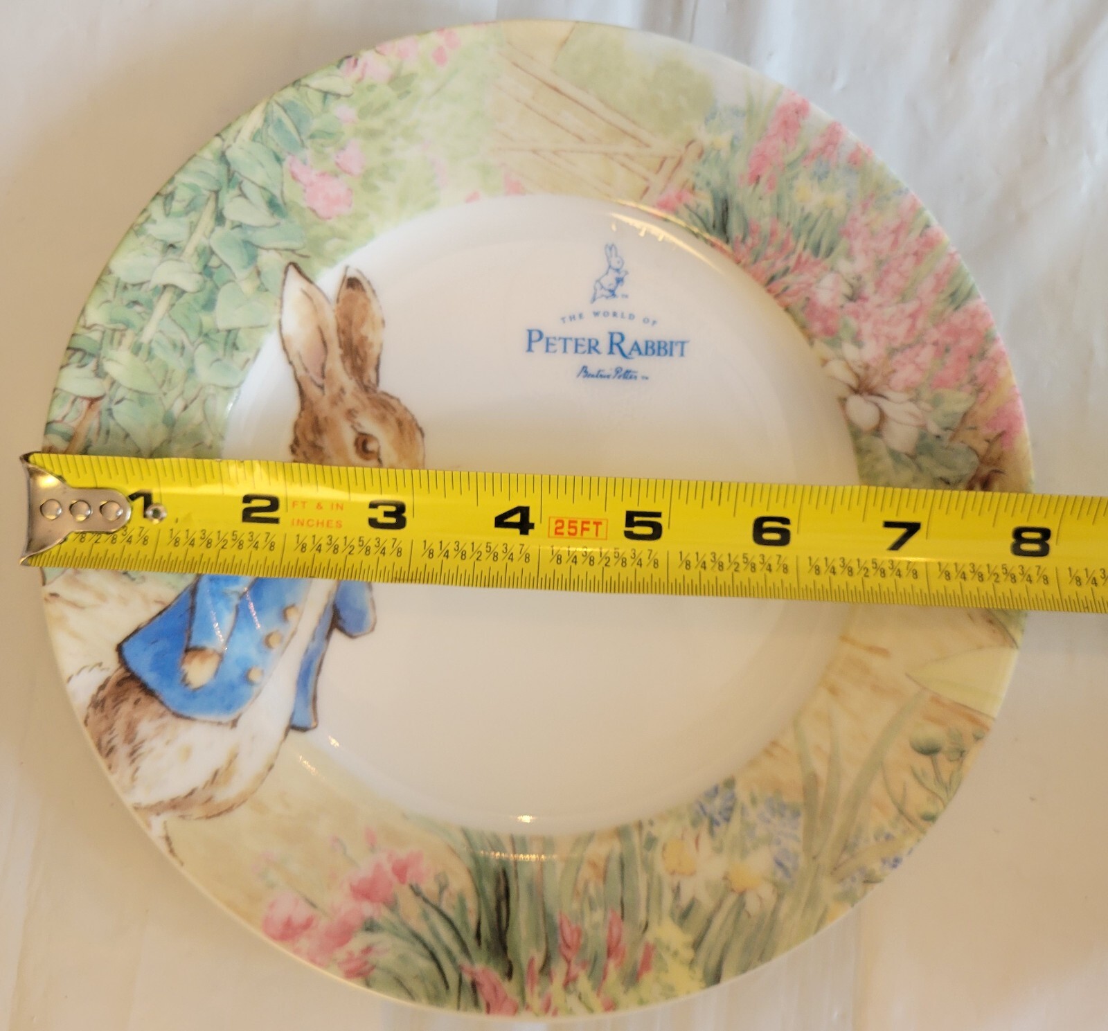 3x Zrike Brands PETER RABBIT Easter Meadow Bunny Ceramic Salad Plates - NEW 8”