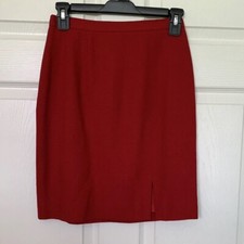 Vintage Women's Petite Size 2 Red Wool Pencil Skirt RN 90039