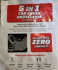 200CASE 5PC DISPOSABLE CAR INTERIOR PROTECTION KIT FLOOR MAT SEAT STEERING COVER