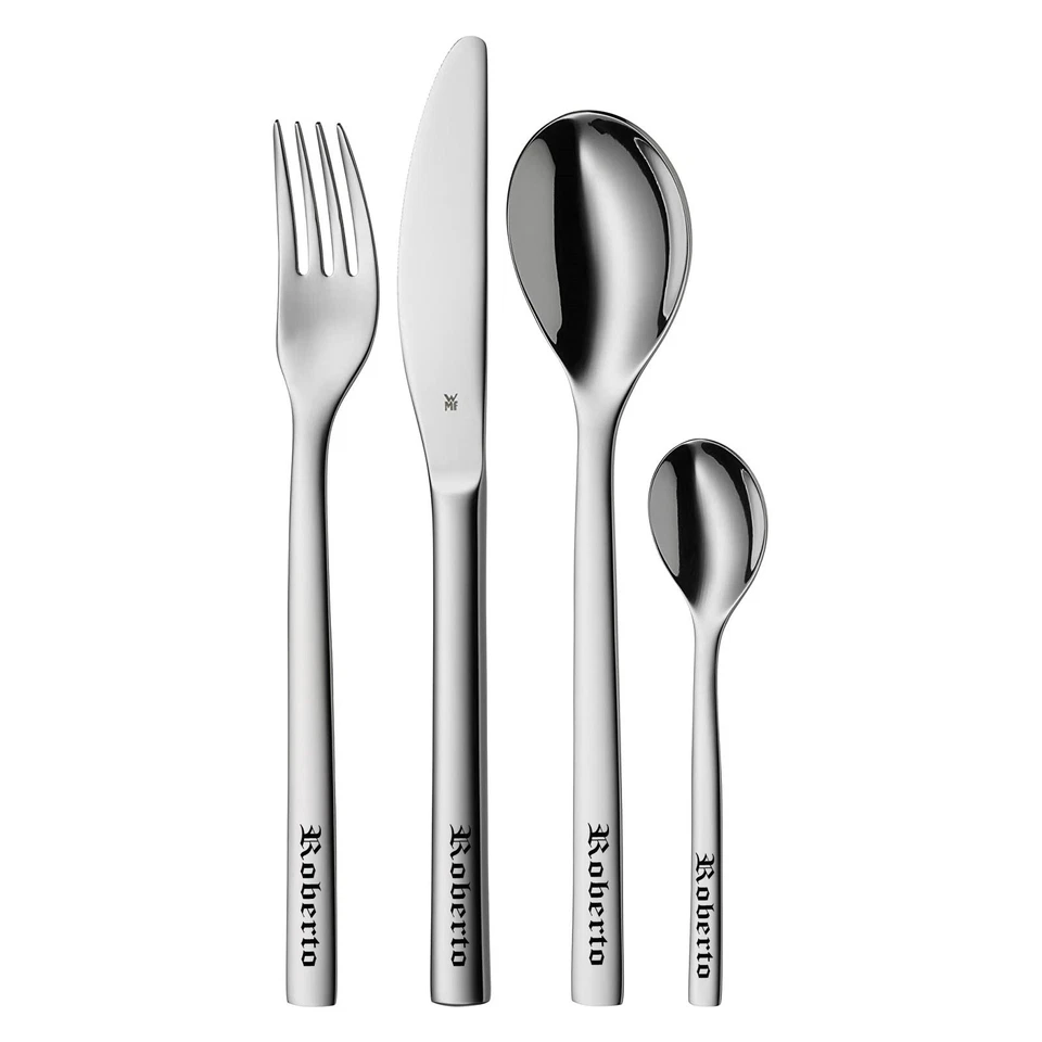 ID WMF Besteck Nuova mit Gravur nach Wunsch 4-teilig Edelstahl mit Box NEU - Bild 3 von 4