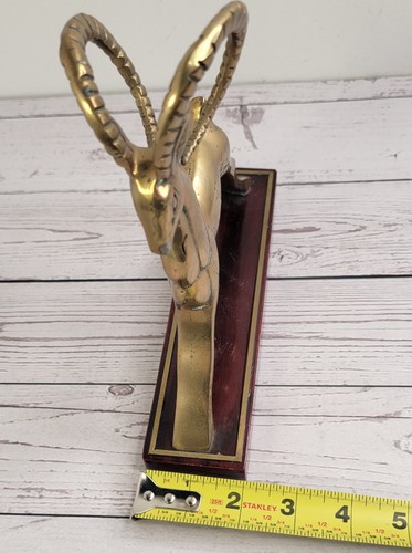 Brass Ibex Ram Gazelle Sculpture Hollywood Regency Figurine Vtg MCM Elegance - Picture 8 of 8