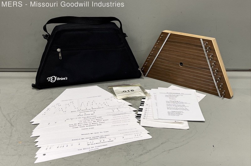 T.K. O'Brien's Handmade Lap Harp Zither Wood Instrument with Case & Song Sheets