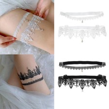 2pcs Thigh Bridal Lace Leg Loop Prom Garters Set Lingerie