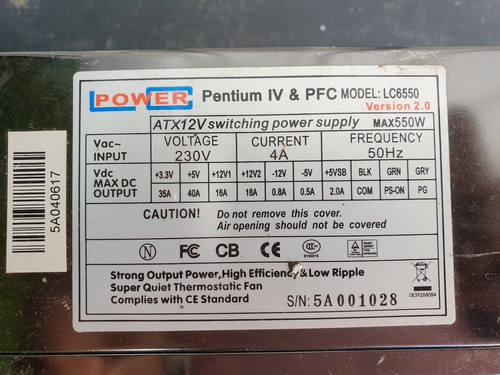 pc netzteil 550 watt