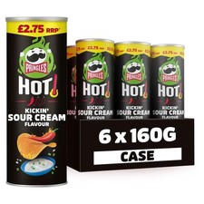Pringles Hot Sour Cream Snacking Crisps Pack of 6 x 160g CHEAP & FREE SHIPPING