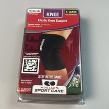 Mueller Sports Care Elastic Knee Support Compression Sleeve X-Large XL Black NIP