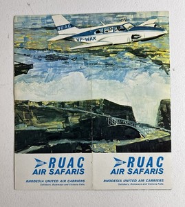 RUAC Air Safaris VTG 1970s Rhodesia South Africa Tourist Travel Brochure
