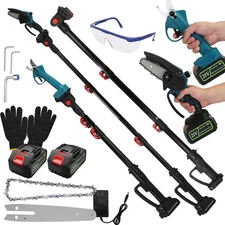 4IN1 550W Electric Chainsaw 5FT Pole Saws 500W Brushless Cordless Pruning Shear