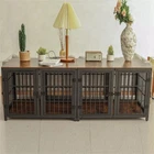Heavy Dog Crate Furniture End Table Pet House Wooden Cage Kennel Safe Guard Rail