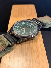 MDC Military Field Watch 39mm   Green Dial   Camo Strap   Rugged Style