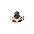 42110 Vintage 925 Silver Claddagh Heart Motif Ring Size S