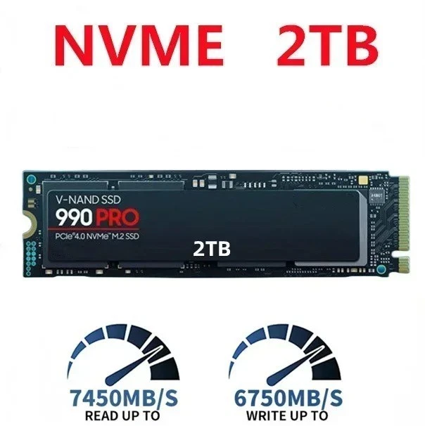 NVMe 990 PRO 2TB PCIe 4.0 M.2 SSD - 7450MB/s Ultra Fast PS5 Compatible - Image 2 of 4