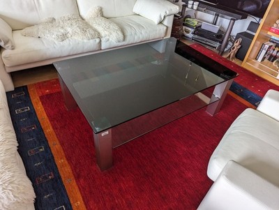 Eve Collection - Couch-Rauchglastisch, 2 Scheiben, 120x80x42,5cm