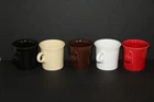 Vintage Fiesta Ware Set of 5 Ivory Ring Handle Coffee Mugs Homer Laughlin