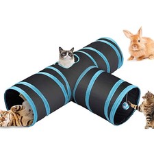 Katzentunnel Spielzeug faltbar 80 cm | Interaktives Haustierspielzeug für Kat...