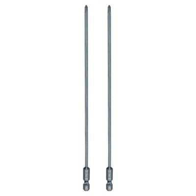 2pcs PH1 Phillips Screwdriver Bit 1/4'' Shank 6'' Long 0.12'' Rod Magnetic S2 Steel