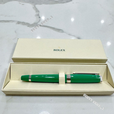  New Rare Rolex Emerald Executive Gold Hex silver Ballpoint Pen AD VIP Gift