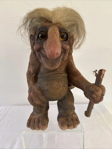 Vintage Ny Form Torgersen # 120 Norway Troll Figure w/ Cane 10" Tall 