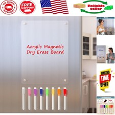 Sleek 12"x9" Acrylic Memo Board - Magnetic Dry Erase for Home Organization