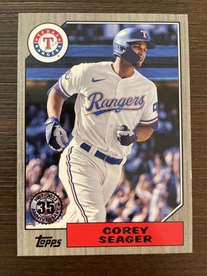2022 Topps Corey Seager 35th Anniversary 1987 Topps Insert Black Parallel /299