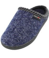 HAFLINGER Unisex AT Nordkap Indoor/Outdoor Wool Slippers Hard Sole - Navy - New 