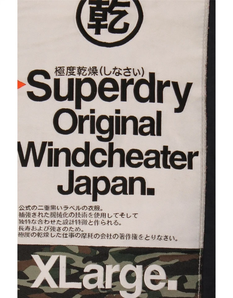 SUPERDRY Herren Windcheater Windbreaker Jacke mit Kapuze UK 42 XL Navy Blau QQ20 - Bild 3 von 3