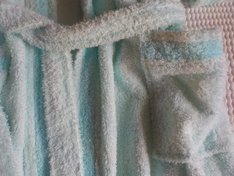 Lingeria C&A Frottee Bademantel Morgenmantel,  Taschen, Blau, Größe  M - Bild 3 von 4