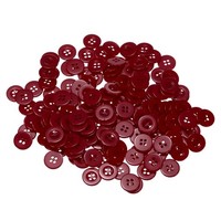 NäHknöPfe Aus Kunstharz,Rund,Flach,4 LöCher,BastelknöPfe,1,6 Cm,Dunkelrot,160Stk