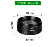 Stereo Microscope Accessories 2X Extender Objective Lens With 2X 48mm Threaded