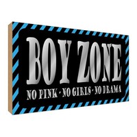 Holzschild 12X18 Cm Boy Zone No Pink Girls Drama Dekoration Deko Geschenk Holz S