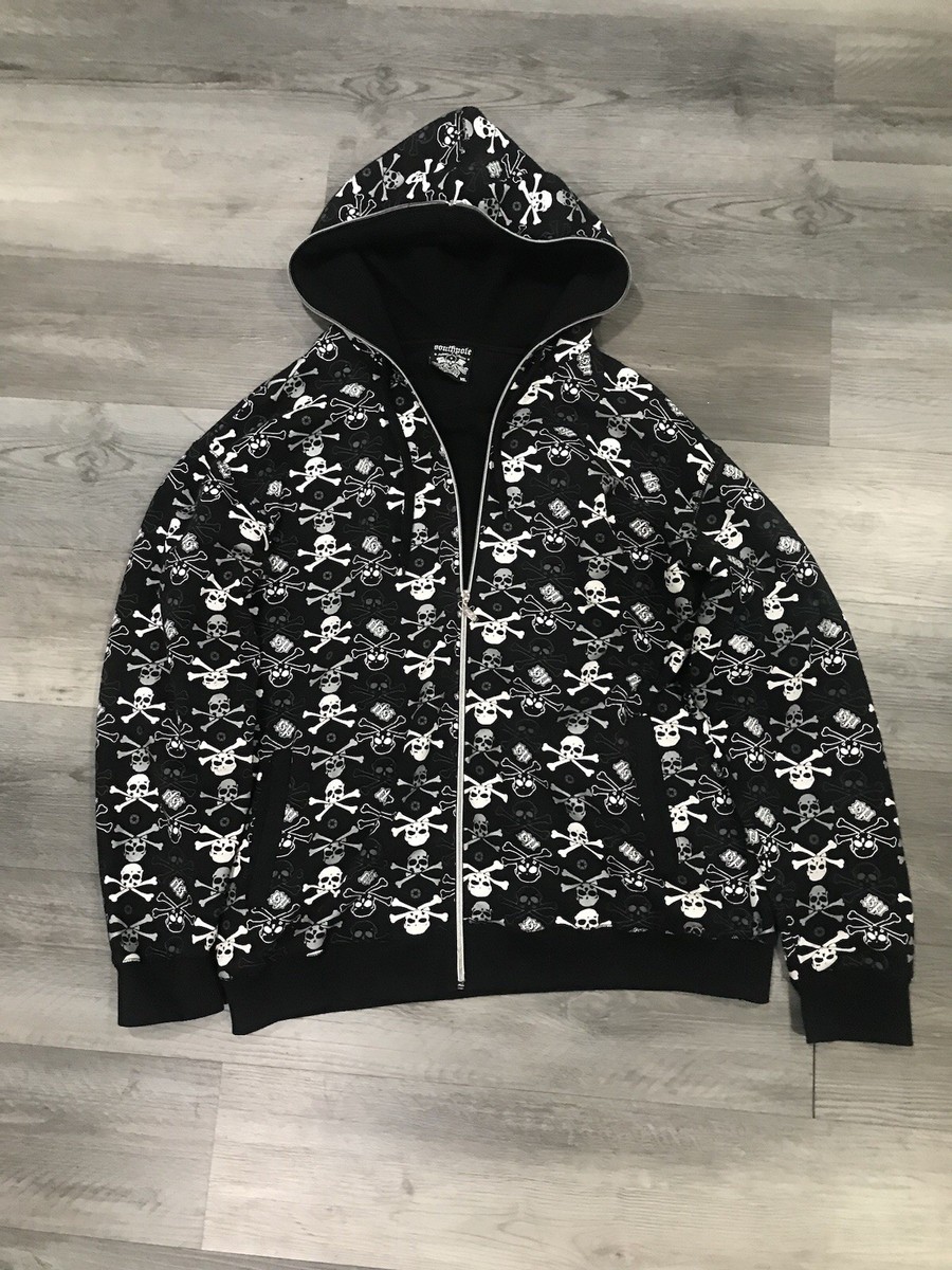 Southpole Crossbone Zip Up Sz XL (No Cracks) | eBay