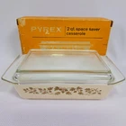 Vintage Pyrex Golden Acorn Casserole - 575B - 2 Quart with ORIGINAL lid