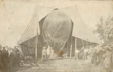 Postcard Cromwell Dixon Youngest Aviator With Mother, Sister, Dirigible