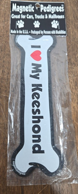 I Love My Keeshond, Dog Bone Shaped, Car Magnet - 2x7 Dog Bone Magnet