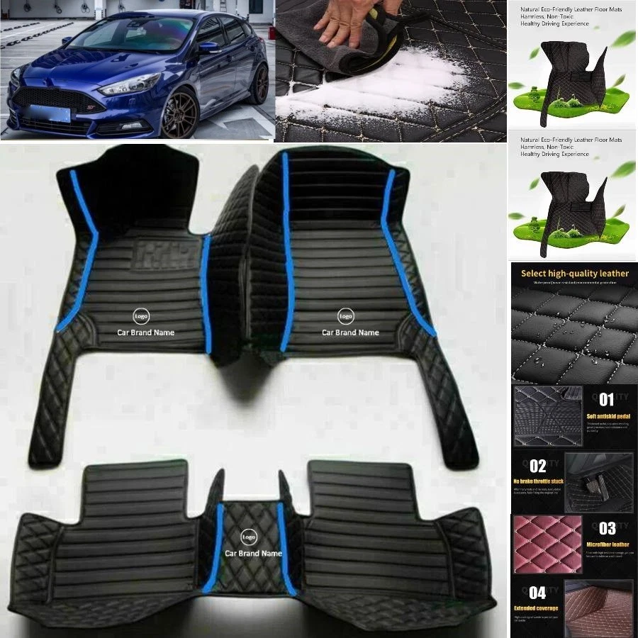 For Ford Focus Car Floor Mats Luxury Waterproof Liners Carpets Cargo Custom Foto 4 de 4