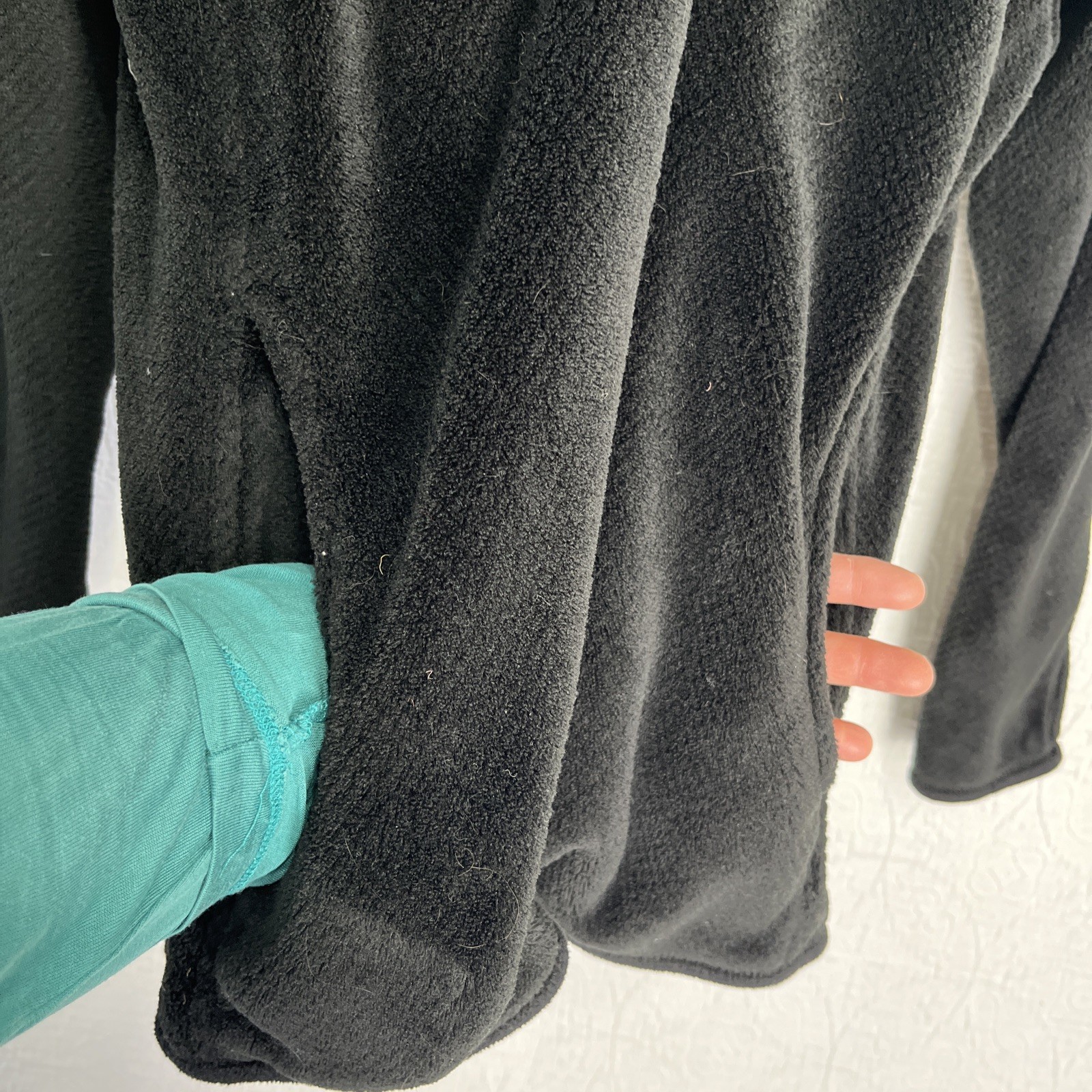 Patagonia Womens L Jacket Black Synchilla Snap T Fleece Pullover Kangaroo Pocket thumbnail 9