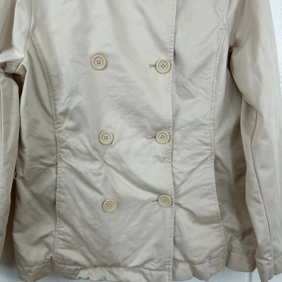 Gap Women Y2K Peacoat Jacket Cream Neutral Minimalist Preppy Cottage Size Large - Image 2 of 4