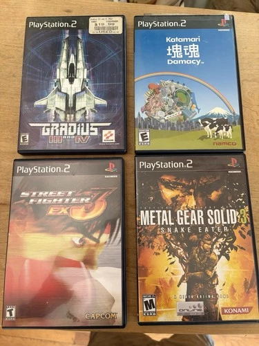 4 Game PS2 Lot Metal Gear Solid 3 Katamari Damacy Gradius 3+4 Street Fighter EX3